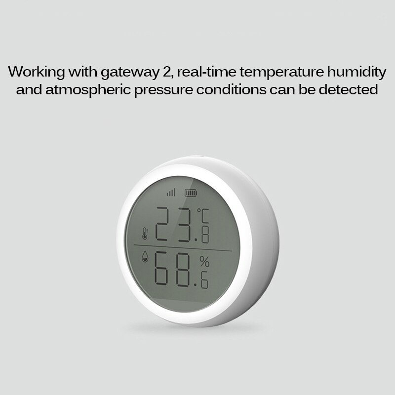 Multifunctional Zigbee Smart Temperature Humidity Sensor With LCD Screen Battery-Powered Temp Humidity Monitor