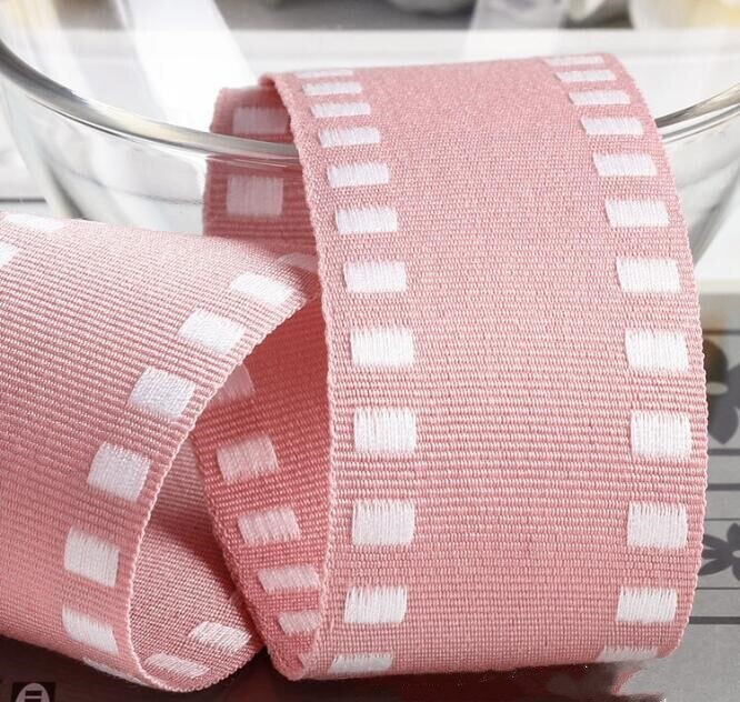 Kewgarden diy haarstrik accessoires met vierkante rand grosgrain lint 1 " 1.5 " 1cm 16mm handgemaakte tape verpakkingsband 10 yards: Roze / 38mm