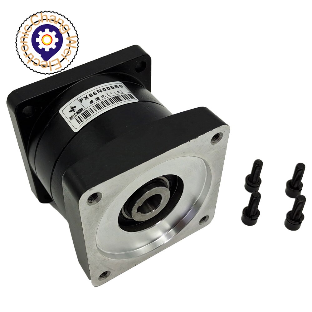 PX86N005S0 Planetary Reducer black planetary reducer + Reduction ratio 1:5 +Flange installation method.