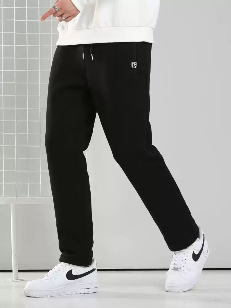 Pantalones de chándal de invierno para hombre, pantalones de chándal gruesos y cálidos de lana, ropa deportiva con bolsillos y cremallera, pantalones de chándal informales de algodón de talla grande 6XL 7XL 8XL