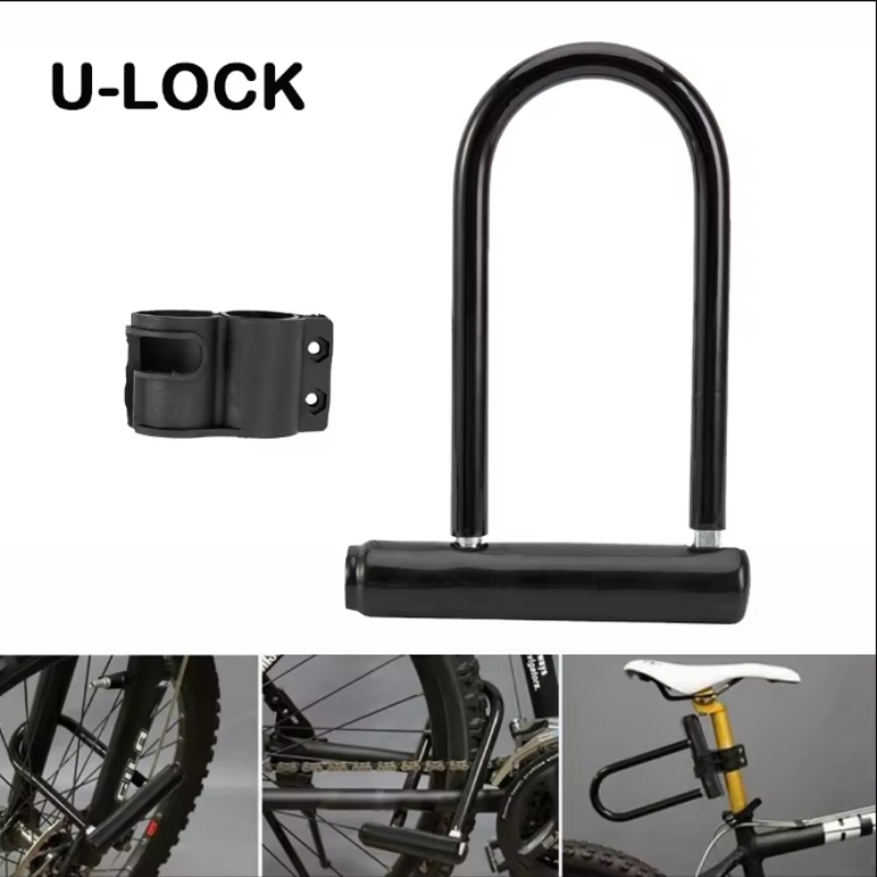 Verrou de vélo en U antivol, robuste, pour roue de vélo de route et vtt, avec clé, accessoires de cyclisme pour moto et Scooter