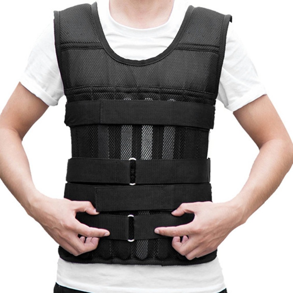 Gilet lesté de 15kg 20kg 50kg, équipement d&#39;entraînement de boxe, veste noire réglable, Swat Sanda Sparring, protection