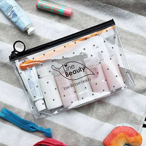 eTya Travel Cosmetic Bags PVC Waterproof Transparent Women Portable Make Up Bag Toiletry Organizer Storage Makeup Bag Wash Pouch: 1 / s