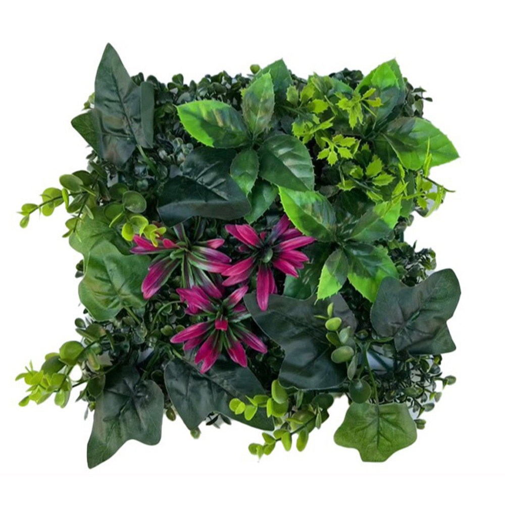 Panneau mural de plantes artificielles, bricolage, fleur de tournesol, tapis d'eucalyptus artificiel, vie éternelle, herbe de fougère artificielle verte: Fluorescence Jaune