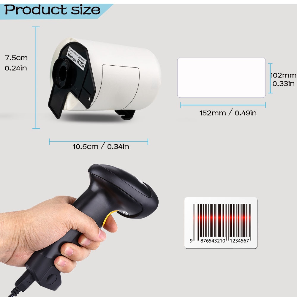 Absonic dk -11241 102mm*152mm 200 stk. etiketter pr. rulle termisk mærkat brug til brother ql -1050 ql-1050n ql -1100 ql-1110 nwb printer