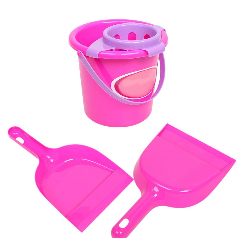 Juego de juego de limpieza para niños de 6 uds, juego de cepillo recogedor de cubo de escoba de fregona, juego de cepillo recogedor, de juguetes de simulación para niños