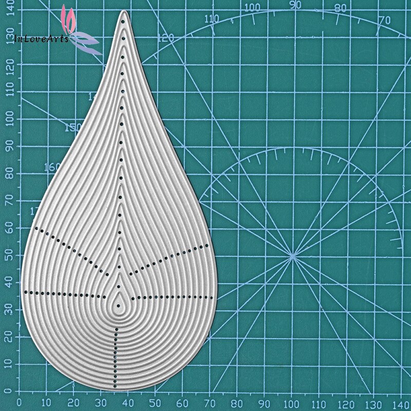 InLoveArts Water Shape Metal Cutting Dies Scrapbooking Decorative Embossing Card Crafts Stencil DIY Waterdrop Frame Die Cut