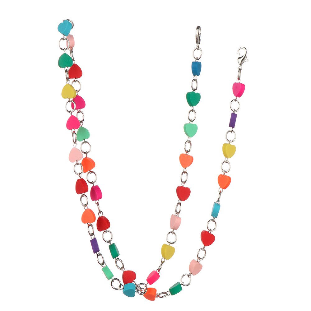 Perles acryliques colorées, chaînes de lunettes de soleil, masque, corde anti-perte, support de cordon pour lunettes de lecture, sangle de cou, accessoires de lunettes: 3