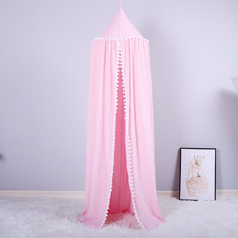 Baby Baumwolle Bett Pompom Vorhang Kinderzimmer Dekoration Krippe Netz Baby Zelt Baumwolle Hing Kuppel Baby Moskito Netz Fotografie Requisiten
