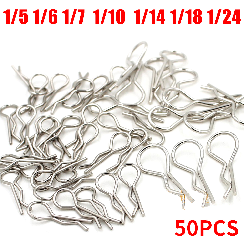 50Pcs Rc Auto Deel 1/5 1/6 1/7 1/8 1/10 1/12 1/14 1/16 Rc Cars Shell Body Clips Pins Behuizing klink R Gespen Vast Traxxas SCX10