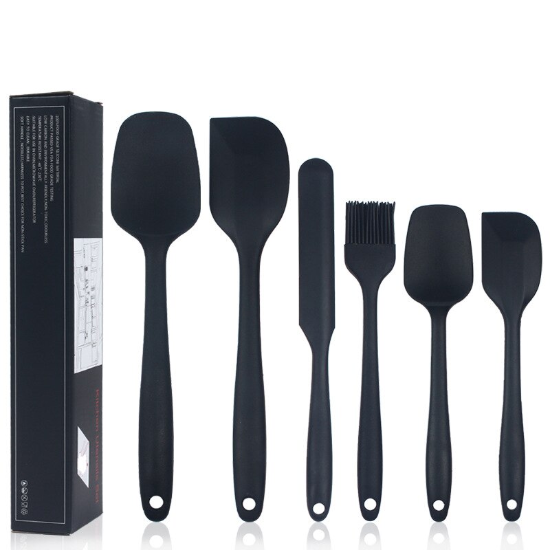 Kitchenware 6-Piece Silicone Spatula BPA-Free Non-Stick Silicone Spatula Spoon Oil Brush Set Baking Tools Cake Cream Spatula