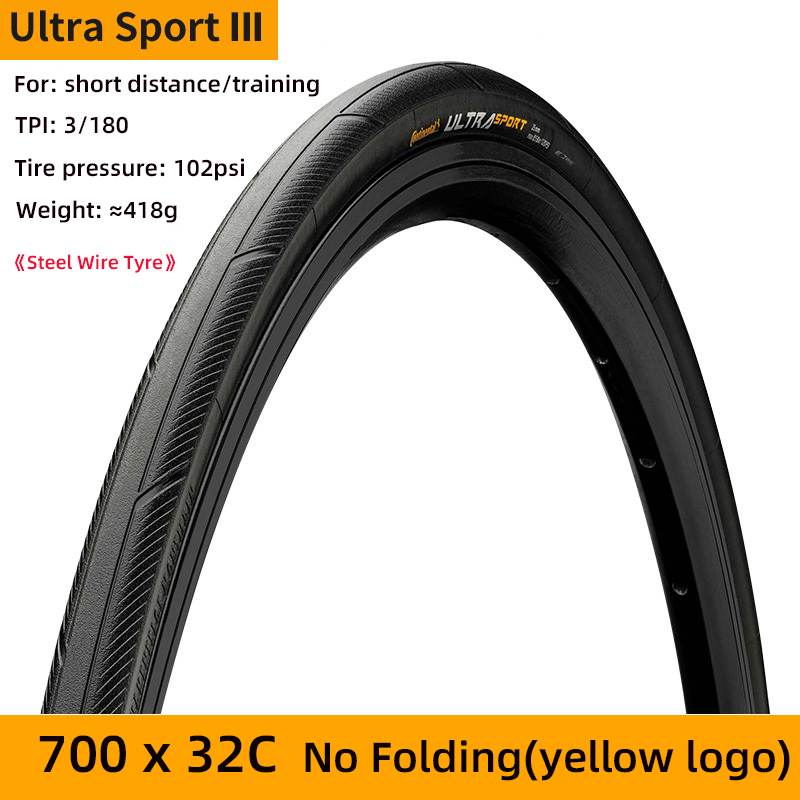 kontinental Ultra Sport III Fahrrad-Straßenreifen, 700 x 25 C, 28 C, 32 C, ULTRASport, kein Faltrad, Glatze, Draht, Perlenreifen, 180 TPI: verrotten