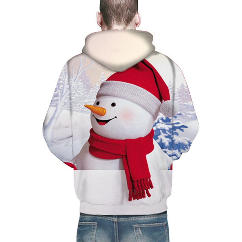Män kvinnor jul 3d tryckta tröjor polyester skateboard hoodie xmas halloween huva streetwear tröjor kläder