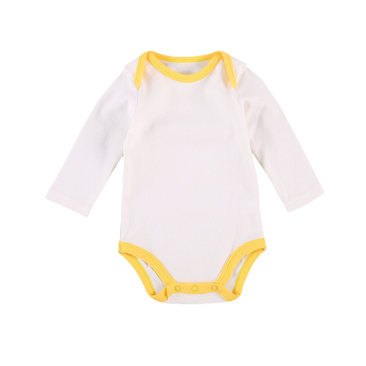 Enfant en bas âge côtelé tenue épissage couleur o-cou manches longues barboteuses haut pour bébé filles, garçons, 0-18 mois printemps automne: Jaune / 6M