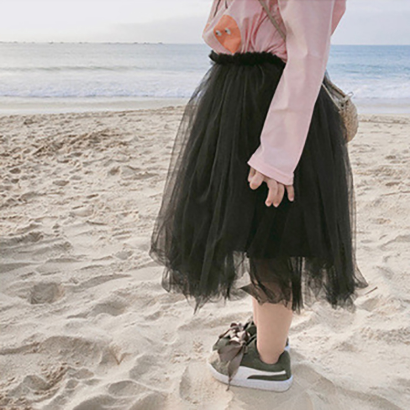 Bebis kläder höst rosa mesh tutu kjol barn prinsessor tjejer tyll kjol pettiskirt födelsedagsfest kawaii kjolar 1-8y