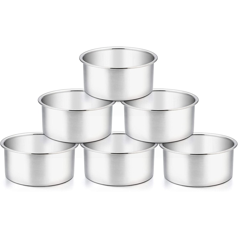 4 Inch Cake Pan,6 Stuk Mini Cake Pan Ronde Tier Bakken Cake Pannen Set Voor Bakken Stomen, bakken Ronde Cake Pan: Default Title
