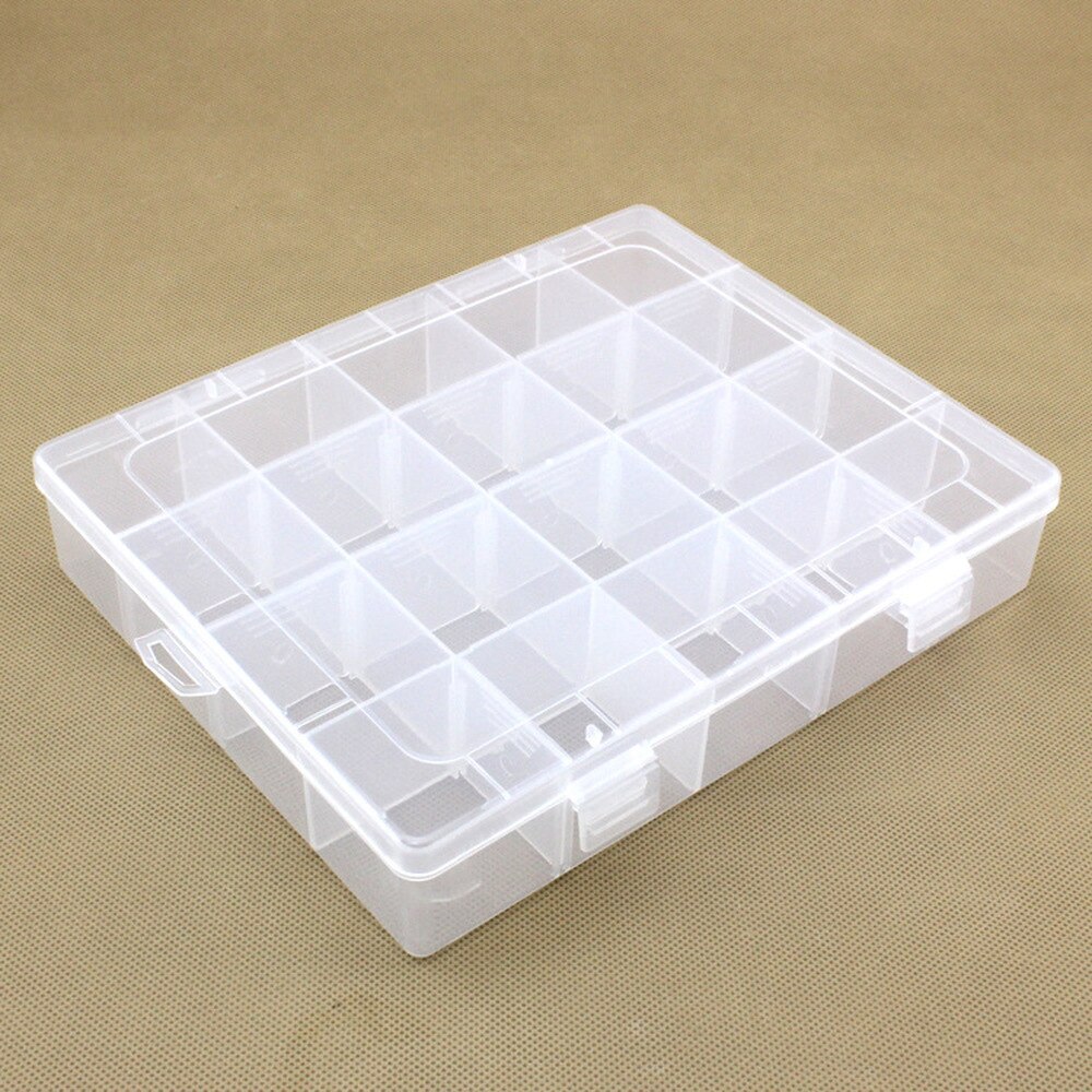 Caja de joyería de plástico transparente desmontable con rejilla fija, caja de clasificación multiclase, para guardar pendientes, pastillas pequeñas, portátil, 20 unidades