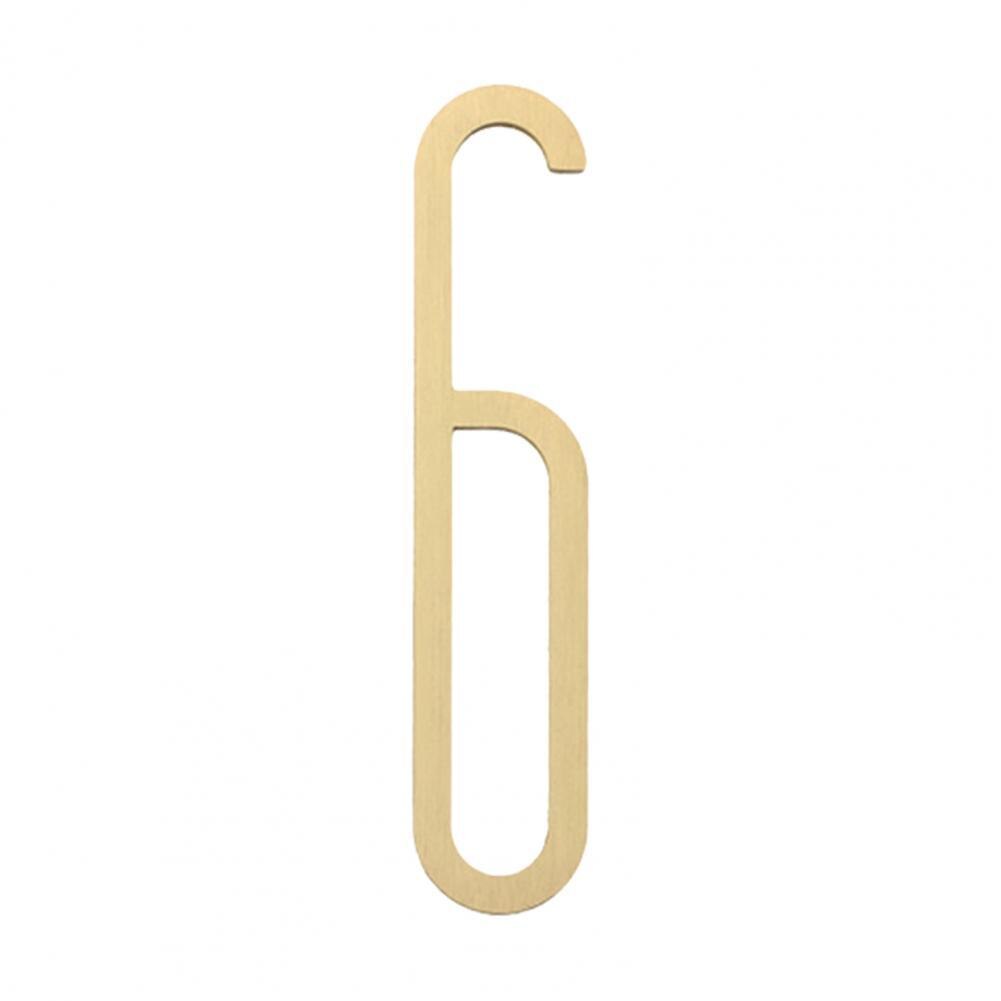 Address Number 3D Effect Wall Ornament Door Number 1-9 Brass Door Number for Apartment Number Sign: 6