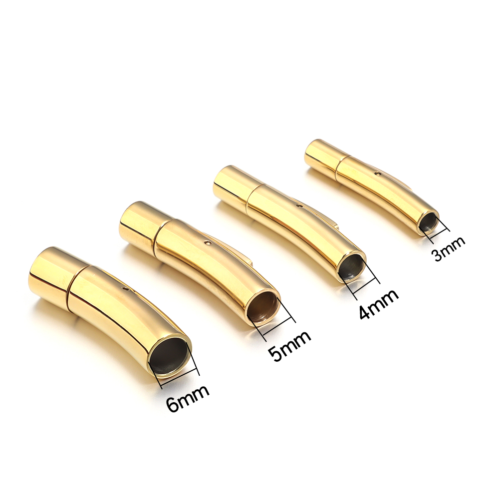 1 Stück Edelstahl-Magnetverschluss, passend für Durchmesser 3/4/5/6 mm, Lederband, Metallschnalle für Schmuckherstellung, DIY-Stecker-Zubehör
