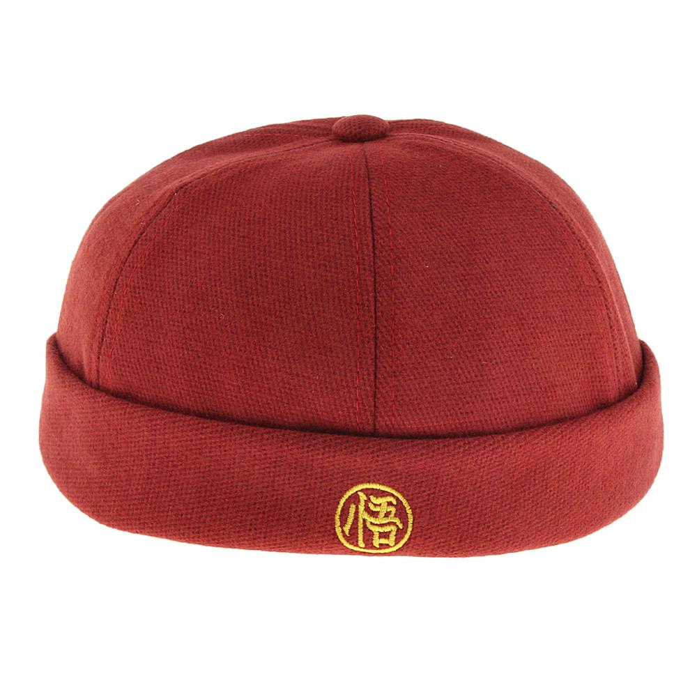 Mannen Retro Wol Docker Cap Hoed Leon Beanie Cap Verstelbare Visser Werklieden Hoed: Red