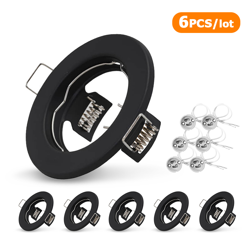 6 stks Down Light Frame Verzonken LED Plafondarmaturen Downlight GU10 MR16 Plafond Spot Verlichting Montage Armatuur: Licht Paars