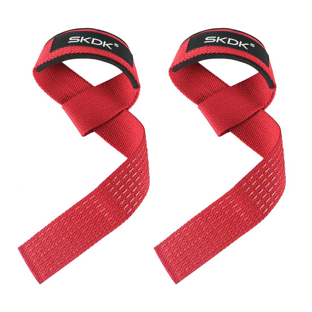 Sangles de sécurité antidérapantes pour le Sport, Support de poignet, poignées de Crossfit, Fitness, musculation, haltérophilie: Red