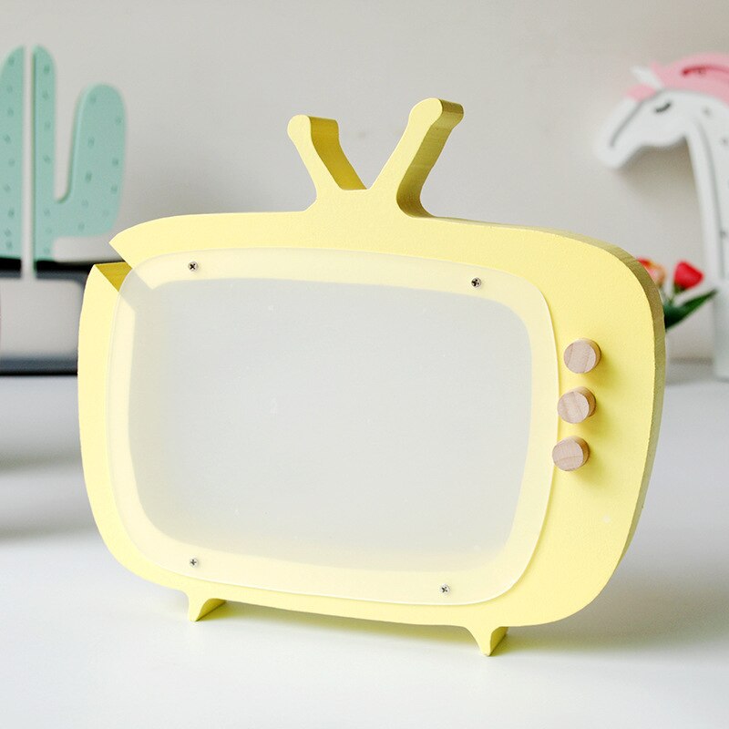 Moderne Houten Spaarpot Kinderkamer Decor Televisie Spaarpot Coin Bank Fotografie Props Creatieve: Yellow