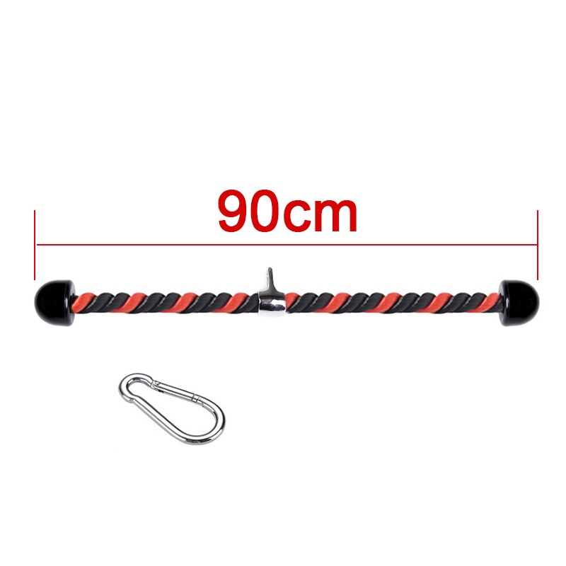 Fitness Lat PullDown Corde Triceps Push Up Poulie Câble Machine de Fixation Robuste Cordon D'accroche pour Gymnastique À La Maison L'aviron Poids L'exercice: Black and Red-90cm