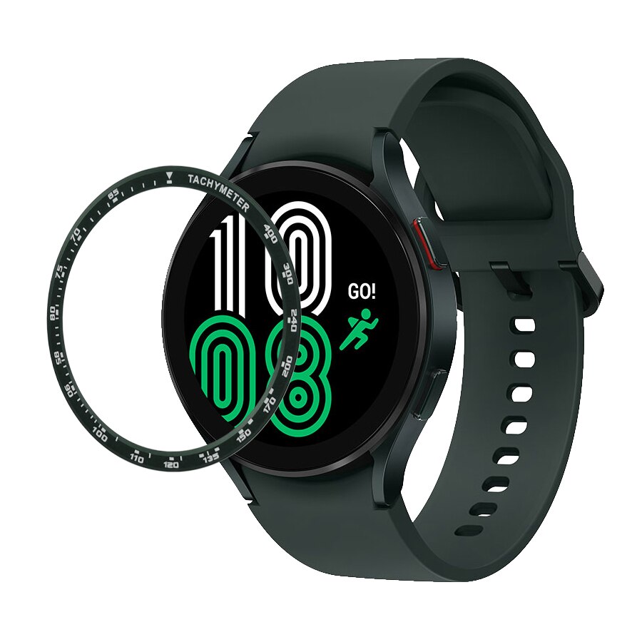 Galaxy watch4 time circle For Samsung watch 4 40mm 44mm speed lap Case Protection Metal Frame Protector Shell Bumper scale ring: Dark green Speed / Galaxy Watch4 44mm