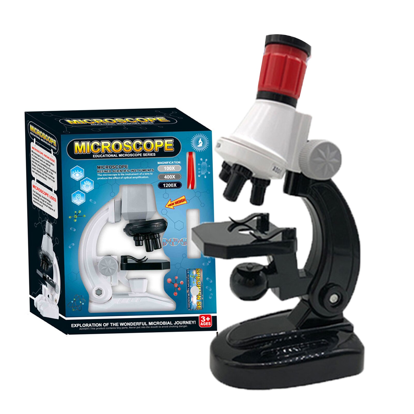 Beginner Microscope Science Kits for Kids, with 100X 400X 1200X and LED, Best for Educational Birthday Digital Microscope
