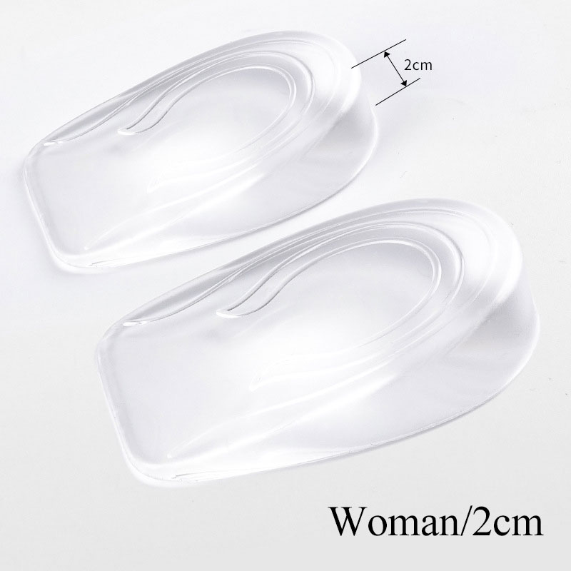 1 paar Mannen Vrouwen Hak Kussen Inlegzolen Comfortabele Verlichten Voet Pijn Protectors 1-3cm Hoogte Toename Inlegzolen Ondersteuning schoen Pad: woman 2cm