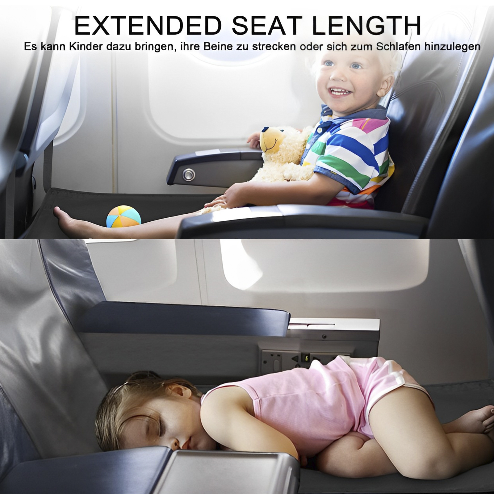 Cama de avión de viaje para pedales de bebé, hamaca portátil para reposapiés, cama para niños, asiento de avión con bolsa de almacenamiento, extensor de reposapiés