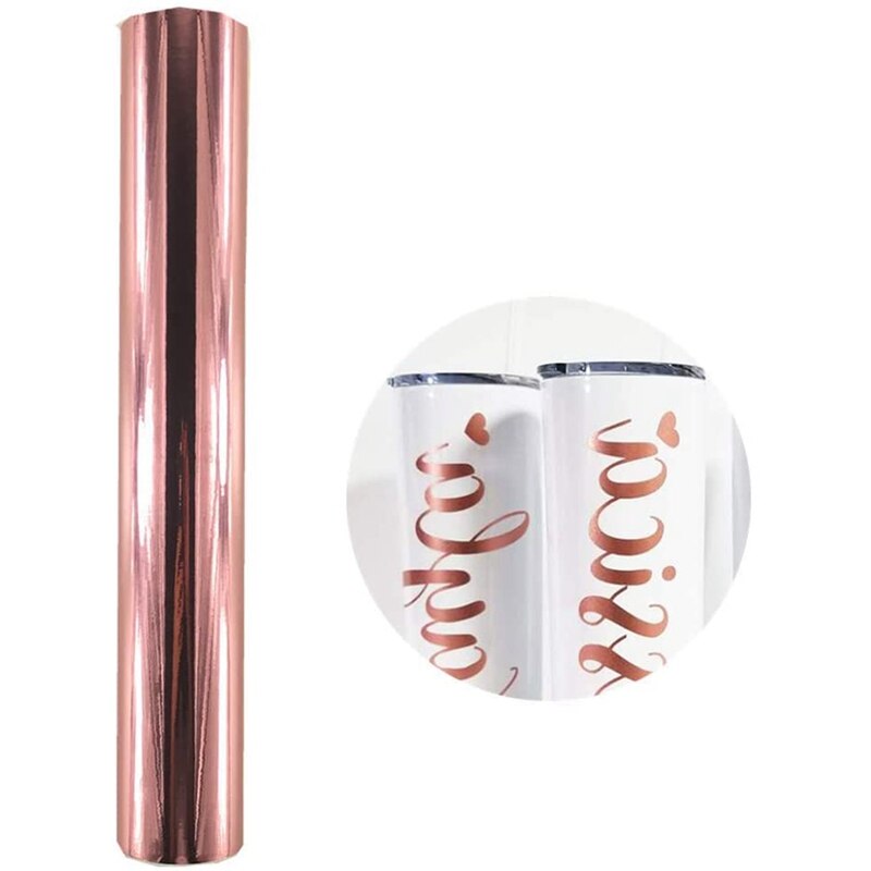 Glossy Holographic Opal Vinyl Chrome Adhesive Permanent Vinyl Film Roll 30X152cm Rose Gold