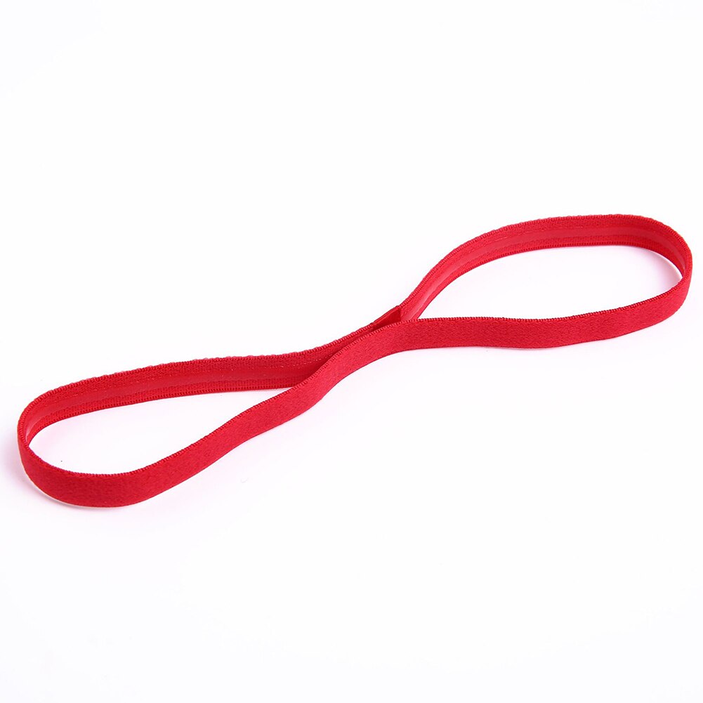 1 pz fasce per le donne calcio Yoga fasce per capelli puri antiscivolo gomma elastica sottile sport fascia uomo accessori per capelli copricapo: Rosso