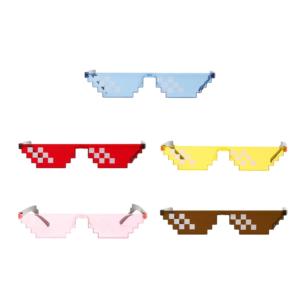 Smalle Pixel Mozaïek Bril Funky Party Randloze Zonnebrillen Brillen Kostuum
