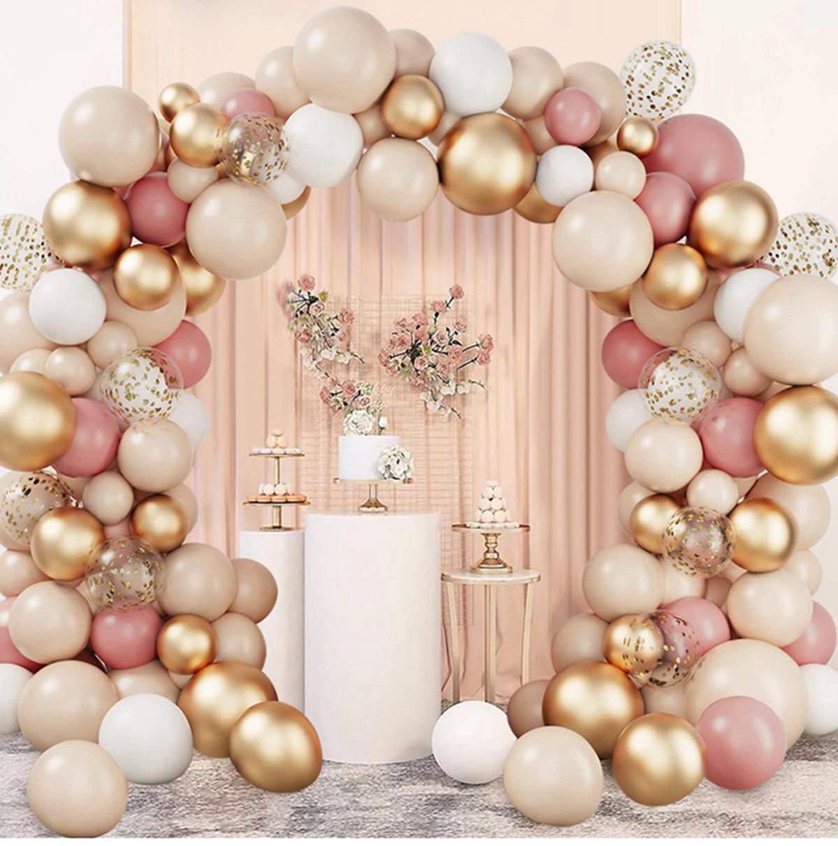Zarte rosa Gold Ballon Girlande Bogen Bausatz Hochzeit Geburtstag Party Dekoration Erwachsene freundlicher Baby Dusche Dekor Ballon Hochzeit liefert