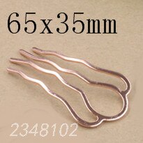 5 pz/lotto Retro 4 Denti del Pettine Dei Capelli Accessori In Argento di Colore Della Forcella Dei Capelli di Usura Dell'annata Barrette Risultati Dei Monili: Rose Gold 65x35mm