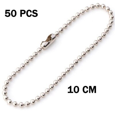 50Pcs 3CM Silver Plated Metal Blank Keyring Keychain for Split Holder Ring Keyfob Diy Resin Epoxy Mold Key Chains Accessories: Sliver Chain