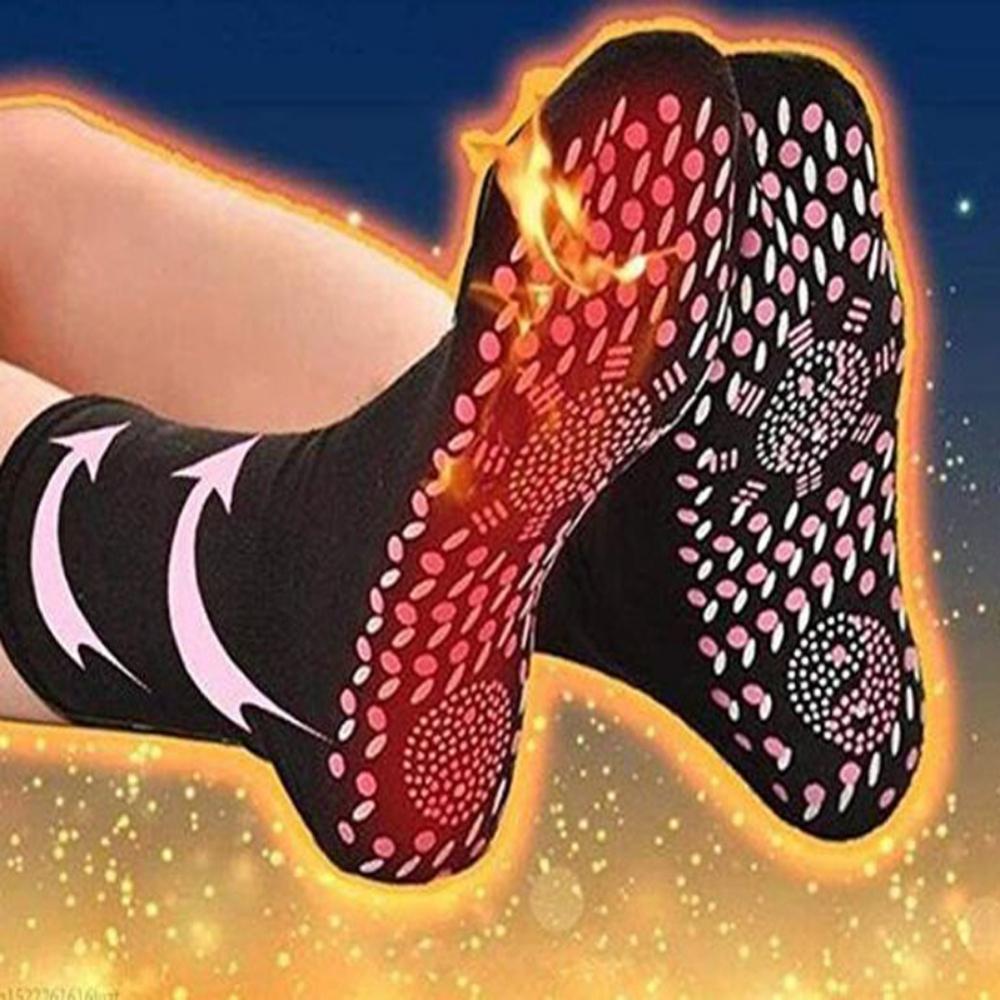 2Pcs Self-Heating Health Care Socks Tourmaline Magnetic Therapy Comfortable Breathable Massage Socks