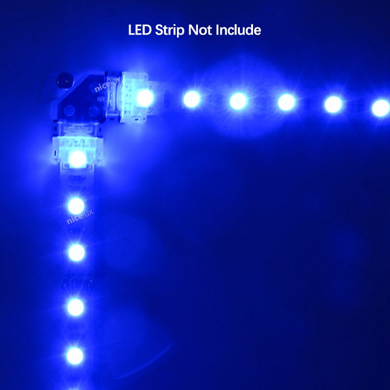 5Pcs Hoek Led Strip Connector 90 Graden Haakse Voor 2pin 4pin Rgb Enkele Kleur Led Tape Licht Cob fob Strip Conectors