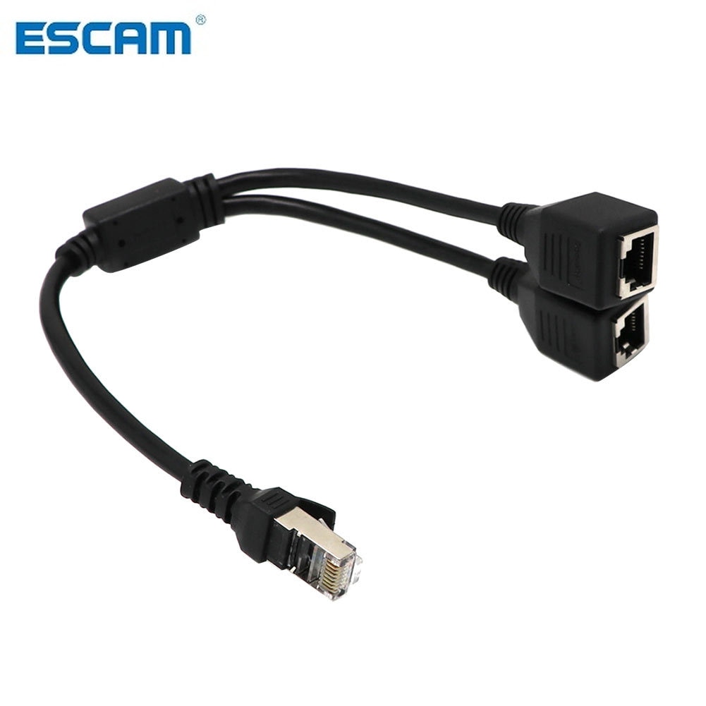 Escam RJ45 Ethernet Y Splitter Adapter Kabel 1 Naar 2 Poort Switch Adapter Cord Voor Cat 5/Kat 6 lan Ethernet
