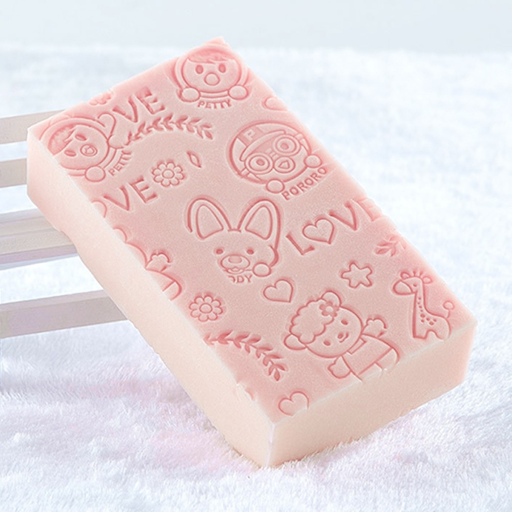 1 Magic Bath Sponge Exfoliating/Dead Skin Removing Sponge Body Massage Cleaning Shower Brush Bath Tools Bathroom For Kids Adult: pink L