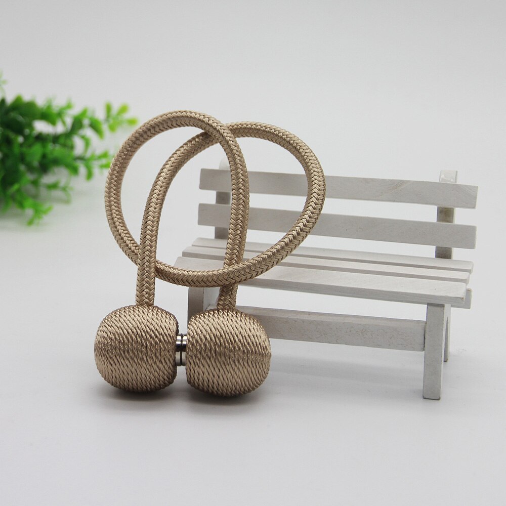 1Pc Magnetic Curtain Tieback Holder Hook Buckle Clip Curtain Tieback Polyester Decorative Home Accessorie Lanyard: khaki
