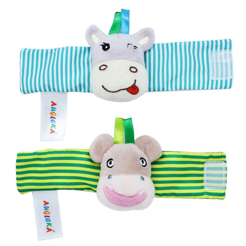 Toepassen Op Van 0 Tot 24 Maanden Oude Baby Sokken En Polsbandjes Rammelaar Cartoon Dieren Zebra Herten Bee Kever Aap leuke Baby Sokken: 1 pair wrists 8