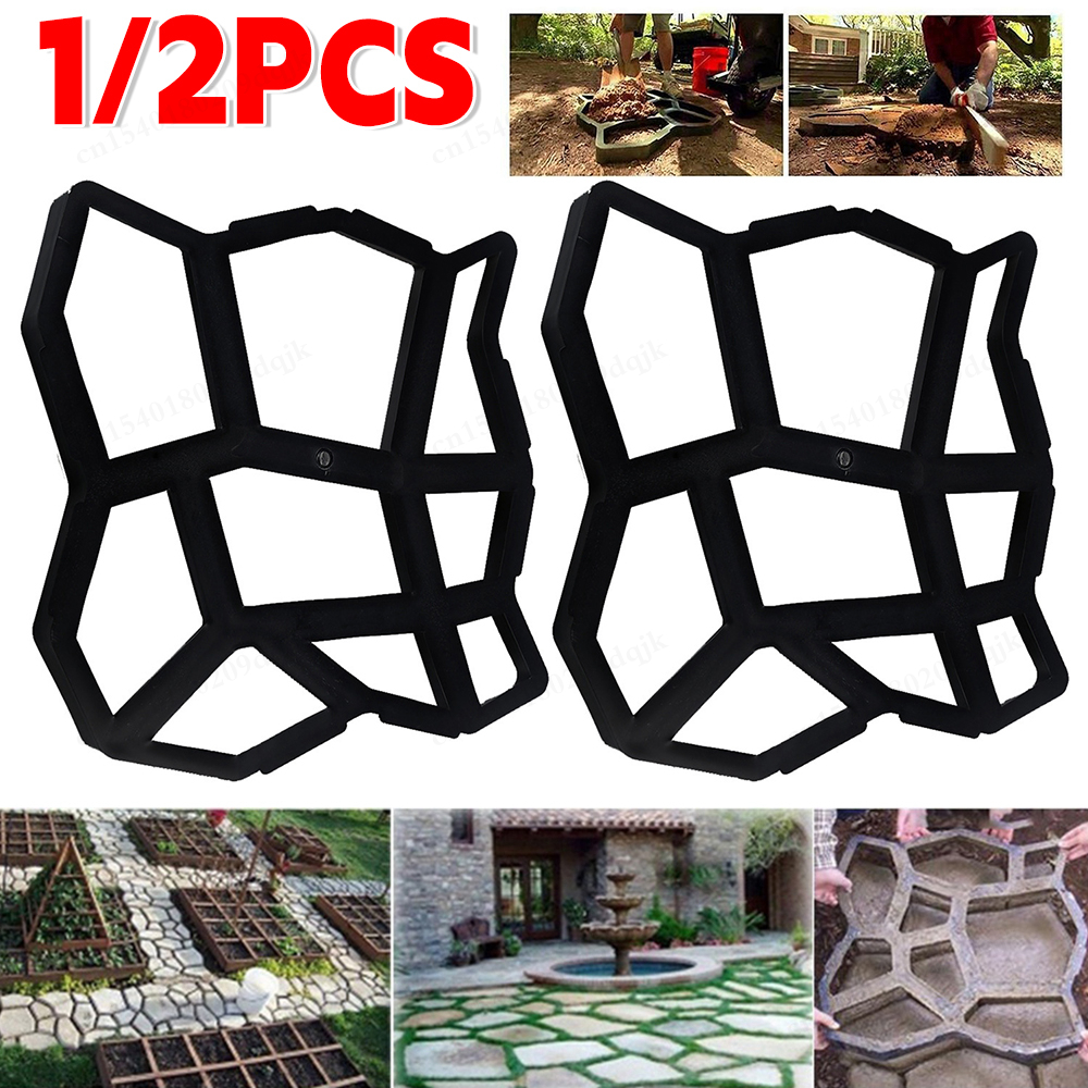 Moules à béton pour pavé de tremplin bricolage, moule à pierre, tremplin de tremplin, chemin de marche, moules en ciment pour jardin, pelouse, route en pierre, 9/7 grilles