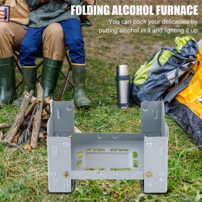Outdoor Mini Folding Portable Oven Picnic Camping Solid Fuel Alcohol Stove