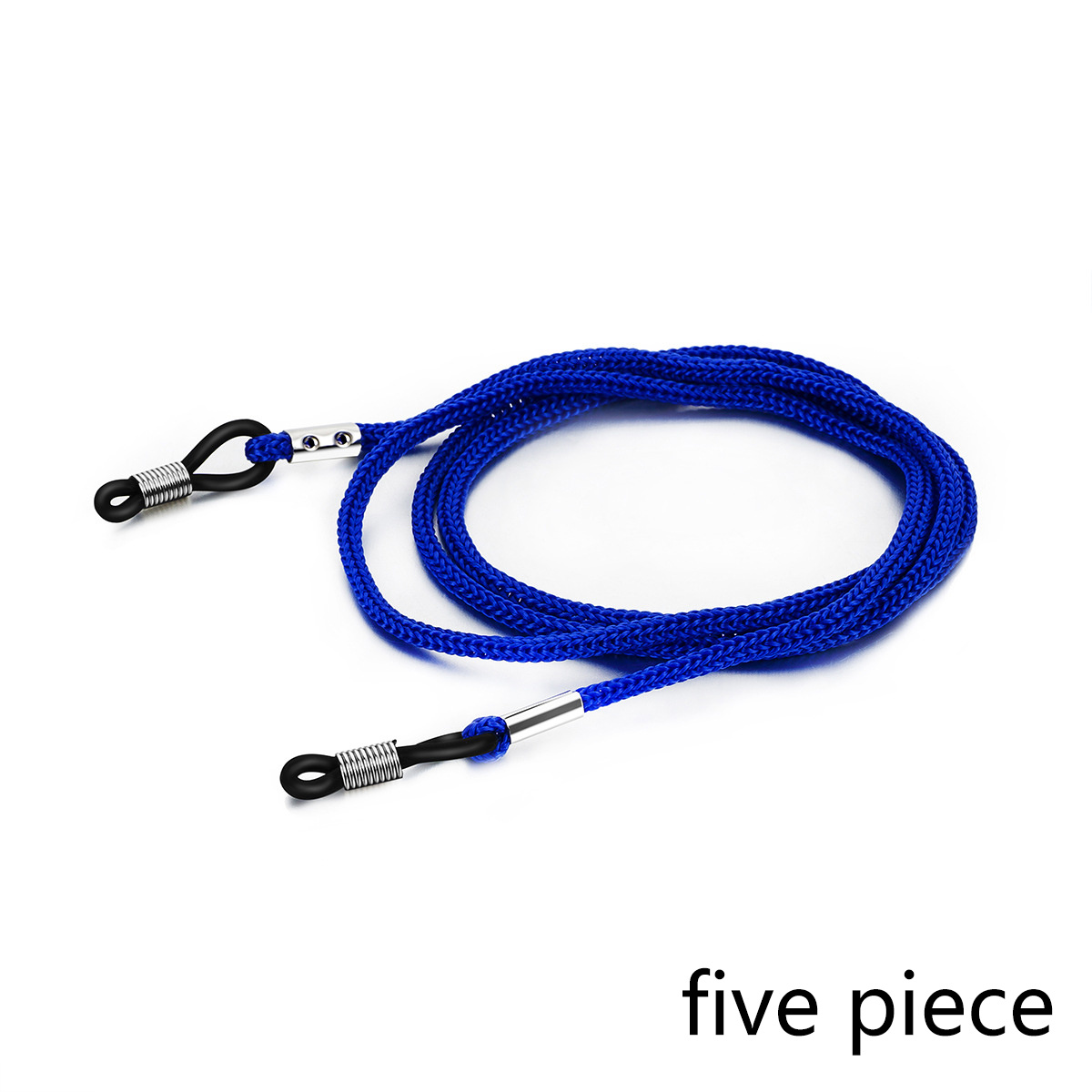 Soporte de correa para gafas ajustable de 5ps, cuerda antideslizante para gafas, cordón de cadena para gafas de sol deportivas, retenedor de gafas para mujeres y hombres: Azul