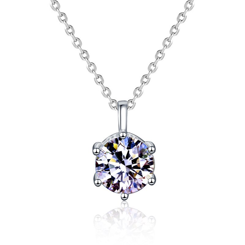 Colgante de diamante de moissanita para mujer, collares de plata de ley 925 para mujer, de boda, joyería de plata con certificación