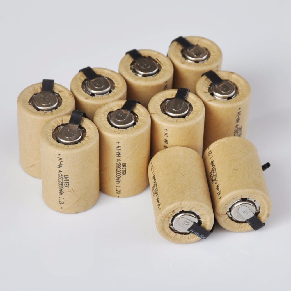 10-16PCS 4/5SC 1.2V oplaadbare batterij 2000mah 4/5 SC Sub C ni-mh nimh mobiele met lassen tabs voor elektrische boor schroevendraaier