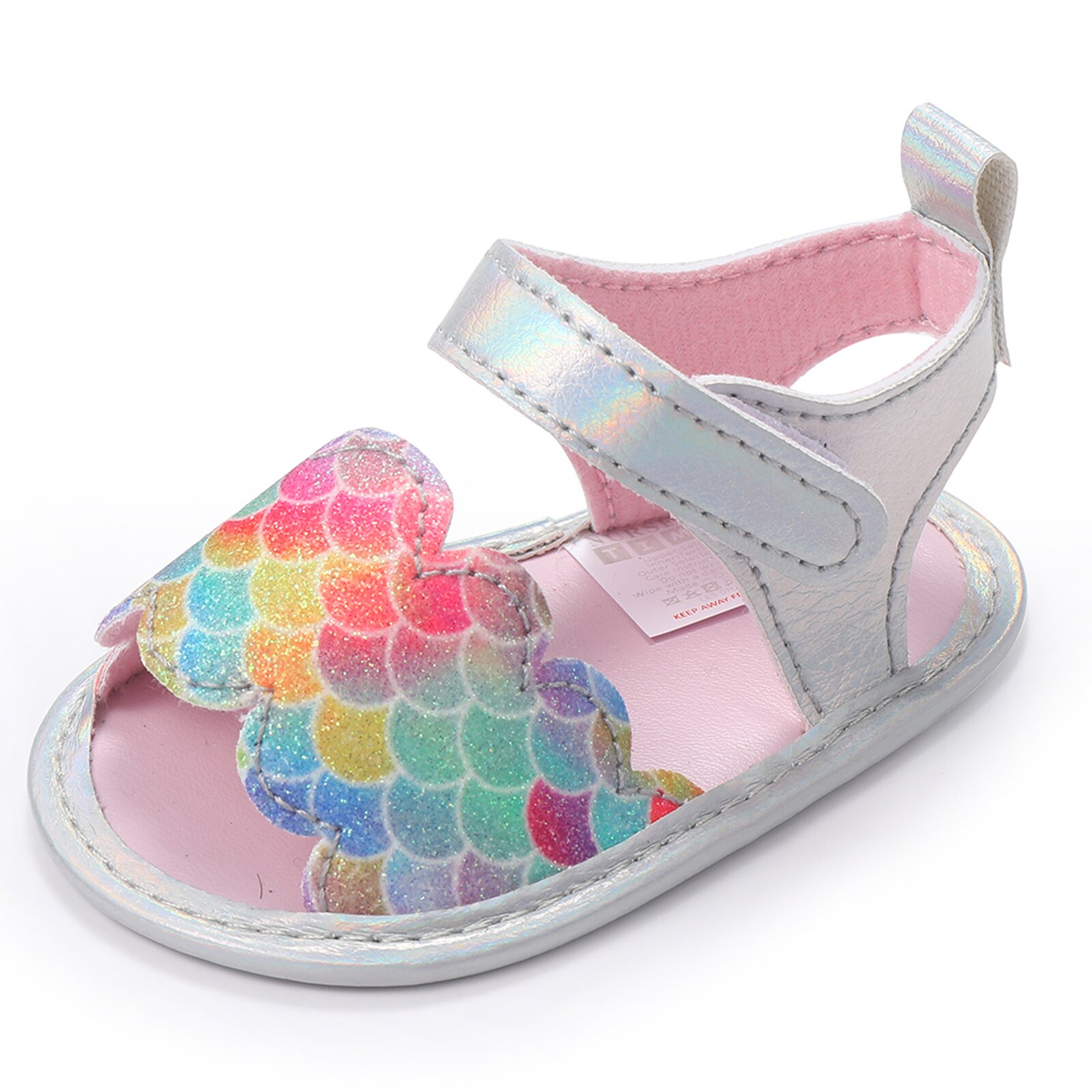 Baby Sandals Toddler Fish Scale Patterns Anti-Slip Footwear Walking Shoes Prewalker For Summer 3-9 Months